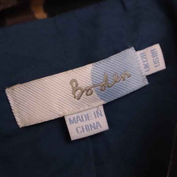 LEOPARD VELVET COAT 12R Boden Brown Tan Fall Winter Neutral Dressy Classic Long - Picture 6 of 11